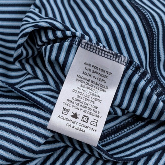 FootJoy Tour Issue Performance Golf Polo Mens Small Blue Striped - Picture 7 of 8